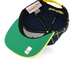 Snapback-Mitchell & Ness Michigan Wolverines Team Pin Navy/Yellow Snapback - Blue