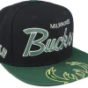 Snapback-Mitchell & Ness Milwaukee Bucks Big Mouth Black/Dark Green Snapback -