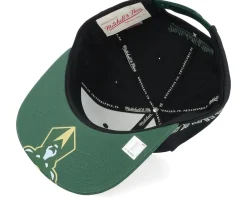 Snapback-Mitchell & Ness Milwaukee Bucks Big Mouth Black/Dark Green Snapback -