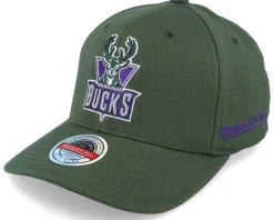 Adjustable-Mitchell & Ness Milwaukee Bucks Dropback Solid Dark Green Adjustable -