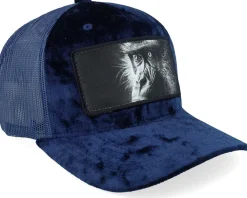 Trucker-Calza Pennello Monkey Big Patch Velvet Navy Trucker - Blue