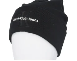 Hot Calvin Klein Mono Logo Embro Beanie Black Cuff -