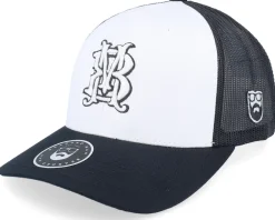 Trucker-Bearded Man Monogram Retro Black/White/Black Trucker -
