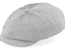 Online MJM Hats Montreal 41 Linen/Cotton Mix Grey Flat Cap -