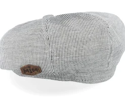 Online MJM Hats Montreal 41 Linen/Cotton Mix Grey Flat Cap -