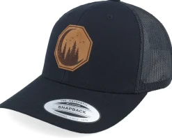 Trucker-Wild Spirit Moon & Pine Trees Black Trucker -