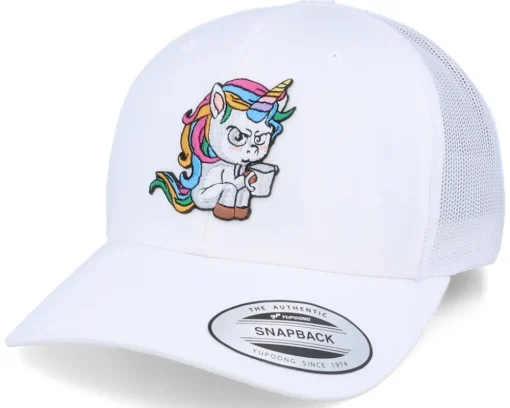 Adjustable-Unicorns Morning Coffee Unicorn Curved White Adjustable -