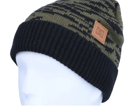 Cuff Beanies-DC Motif Beanie Zebra Olive Night Cuff -