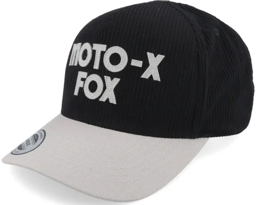 Motor-Fox Moto-x Corduroy Hat Black/Grey A-Frame -