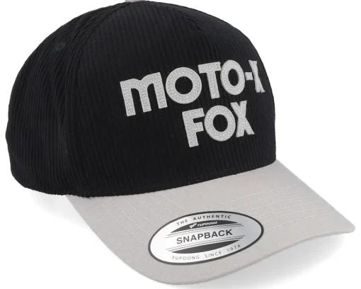 Motor-Fox Moto-x Corduroy Hat Black/Grey A-Frame -