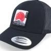 Trucker-Wild Spirit Mount Fuji Sunset Retro Black A-frame Trucker -