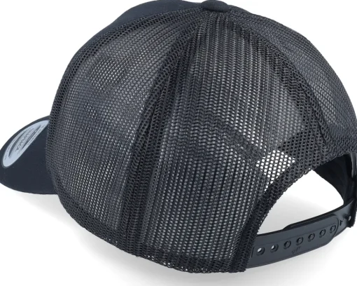 Trucker-Wild Spirit Mount Fuji Sunset Retro Black A-frame Trucker -
