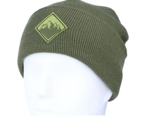 Best Wild Spirit Mountain Patch Olive/Green Beanie -