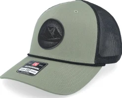 Trucker-Wild Spirit Mountain And Eagle Black Patch Loden/Black Rope A-frame Trucker -