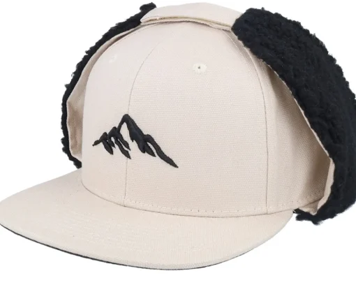 Earflap-Wild Spirit Mountain 3d Canvas Flatbrim /Black Earflap - Beige