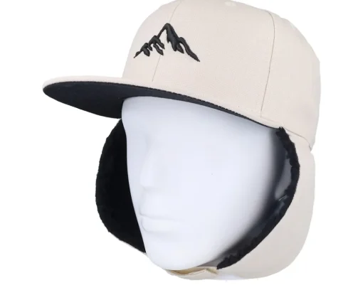 Earflap-Wild Spirit Mountain 3d Canvas Flatbrim /Black Earflap - Beige