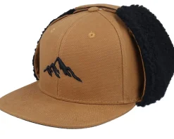 Earflap-Wild Spirit Mountain 3d Canvas Flatbrim /Black Earflap - Beige