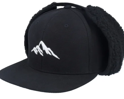 Earflap-Wild Spirit Mountain 3d Canvas Flatbrim /Black Earflap - Beige