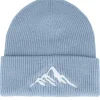Cuff Beanies-Wild Spirit Mountain 3d Dusty Soft Deep Cuff - Blue