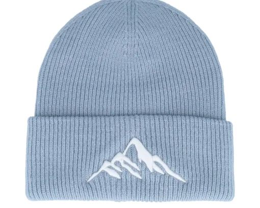 Cuff Beanies-Wild Spirit Mountain 3d Dusty Soft Deep Cuff - Blue