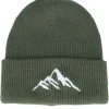Cuff Beanies-Wild Spirit Mountain 3d Olive Soft Deep Cuff - Green