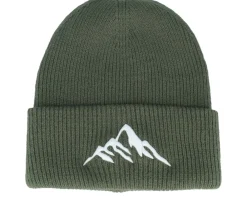 Cuff Beanies-Wild Spirit Mountain 3d Olive Soft Deep Cuff - Green