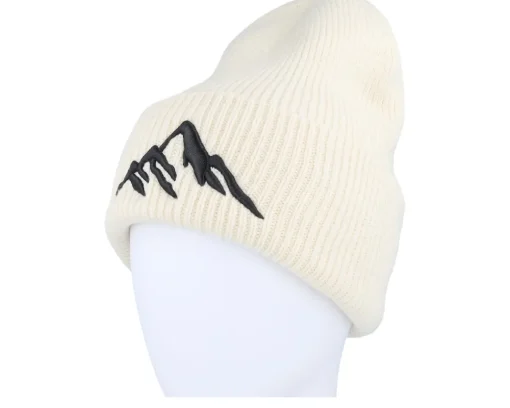 Cuff Beanies-Wild Spirit Mountain 3d Vanilla Soft Deep Cuff - White