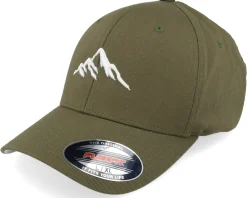 Clearance Wild Spirit Mountain 3d White/Olive Flexfit - Green