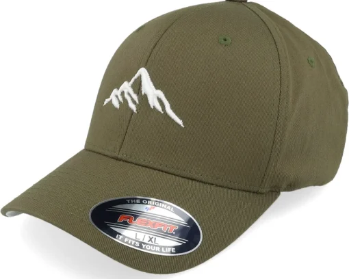 Clearance Wild Spirit Mountain 3d White/Olive Flexfit - Green