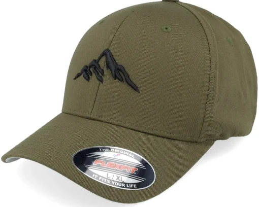 Clearance Wild Spirit Mountain 3d White/Olive Flexfit - Green