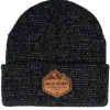 Cuff Beanies-Wild Spirit Mountain Shape Patch Brown/Reflective Black Beanie -