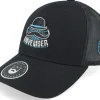 Trucker-Bearded Man Movember Hat Logo Black Trucker -