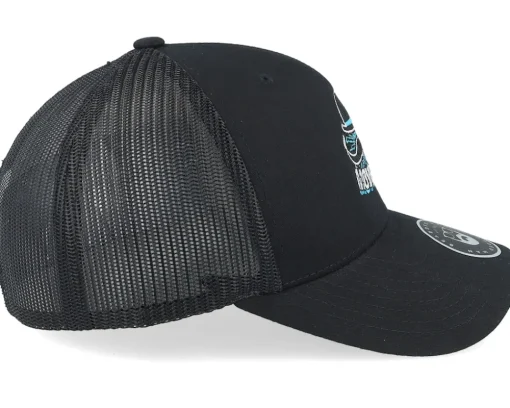 Trucker-Bearded Man Movember Hat Logo Black Trucker -