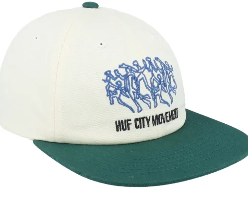 Snapback-HUF Movement 6 Panel Linen/Green Snapback -