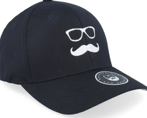 New Bearded Man Mr. Mustache Black Flexfit -