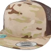 Blanks-Yupoong Multicam Arid/Brown A-Frame Trucker Snapback -