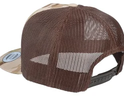 Blanks-Yupoong Multicam Arid/Brown A-Frame Trucker Snapback -