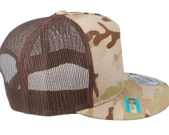 Blanks-Yupoong Multicam Arid/Brown A-Frame Trucker Snapback -