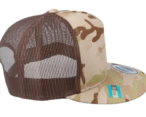 Blanks-Yupoong Multicam Arid/Brown A-Frame Trucker Snapback -