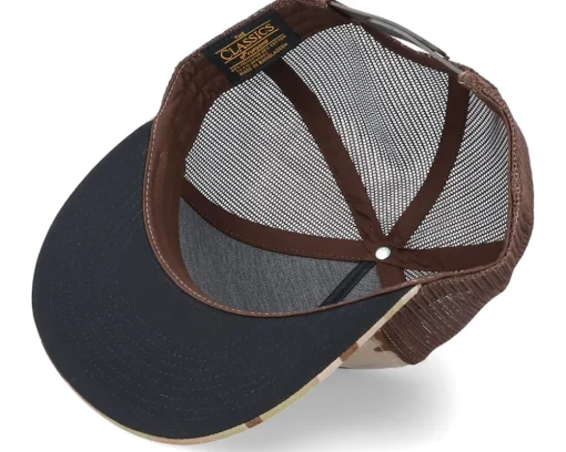 Blanks-Yupoong Multicam Arid/Brown A-Frame Trucker Snapback -