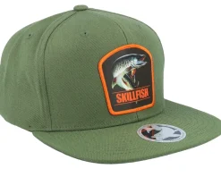 Online Skillfish Muskellunge Muskie Olive Snapback -