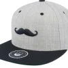 Snapback-Bearded Man Mustache Logo Grey/Black Snapback -