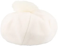 Berets-Brixton Natalie Oversized Pom Off White Beret -