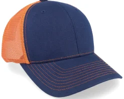 Trucker | Blanks-Equip Navy/Burnt Orange Contrast Stitch Trucker - Blue