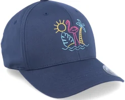 Online Iconic Neon Summer Beach Flamingo Navy Flexfit -
