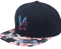 Snapback-Unicorns Neon Summer Unicorn Black/Red Floral Snapback -