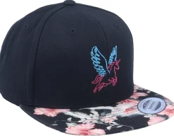 Snapback-Unicorns Neon Summer Unicorn Black/Red Floral Snapback -