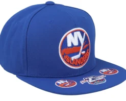 Snapback-Mitchell & Ness New York Islanders Vintage Hat Trick Snapback - Blue