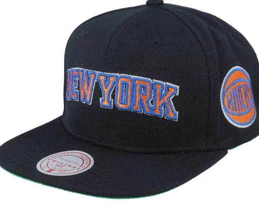 Outlet Mitchell & Ness New York Knicks Triple Play Snapback - Black