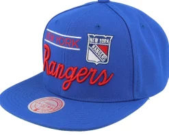Snapback-Mitchell & Ness New York Rangers Retro Lock Up Snapback - Blue